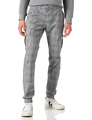 Urban Classics Aop Glencheck Cargo Jog Pants, Pantalones, Hombre, Gris (Grey), S