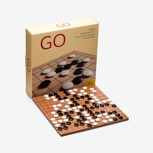 GO Game Set 22,5 x 22,5 cm Tablero de madera de color bambú ingeniería 14 mm diámetro doble lente convexa piezas en forma de piezas