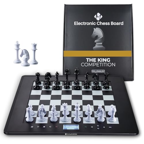 Millennium The King Competition - el Ordenador de ajedrez con Niveles adaptativos, Chess960 y 81 LED para Ver los Movimientos. Jugar Online con el módulo ChessLink