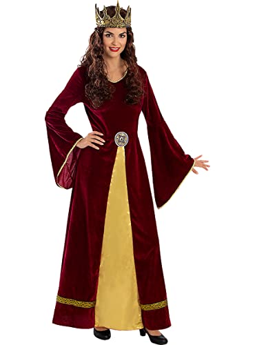 Funidelia | Disfraz de Lady Ginebra para mujer Edad Media, Princesas, Reina - Disfraz para adultos y divertidos accesorios para Fiestas, Carnaval y Halloween - Talla L - Granate