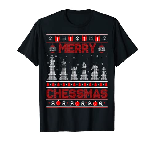 Jugador de ajedrez Merry Chessmas Christmas Feo Jersey Camiseta