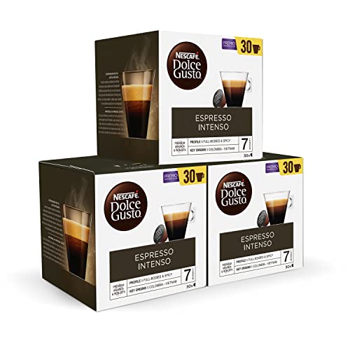 NESCAFÉ Dolce Gusto Espresso Intenso, 90 cápsulas, Intensidad 7 (3 pack x 30)