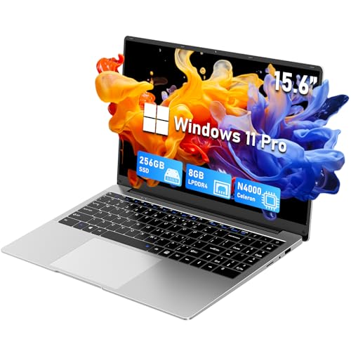 FUNYET 15.6' Ordenador Portátil, Windows 11,Celeron N4000 Portátil 8GB RAM LPDDR4 256GB SSD, Convertible 180°Portatil Notebook IPS FHD 1920 * 1080, BT5.0, USB3.0, HDMI, TF Card Slot, WiFi