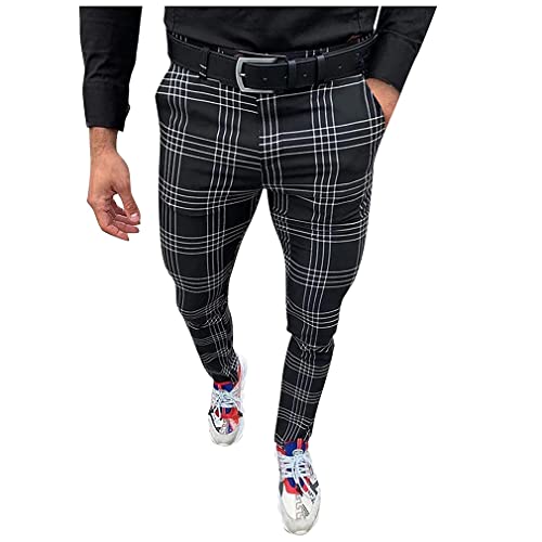 Pantalones Casuales a Cuadros Hombre Pantalón Verano Ropa De Hombre Pantalones Ajustados Hombre