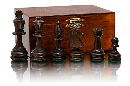 Master of Chess Professional Staunton n.o 4, Piezas de ajedrez de Madera ponderadas en una Elegante Caja, Figuras de ajedrez de Torneo, tamaño King: 8,5 cm / 3,3 Pulgadas