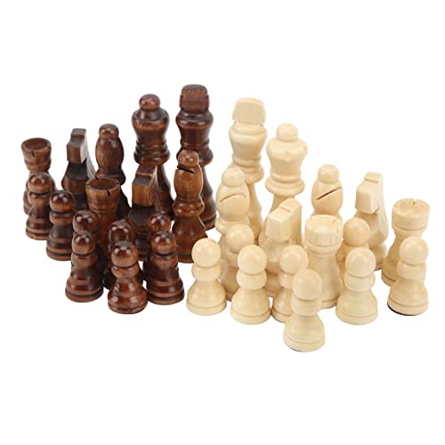 ANKROYU 32 Piezas de ajedrez de Madera, Figuras de ajedrez de Madera lacada con Deslizador de Fieltro no Incluye Tablero de ajedrez portátiles, Figuras distintivas de Madera pegadas con Fieltro
