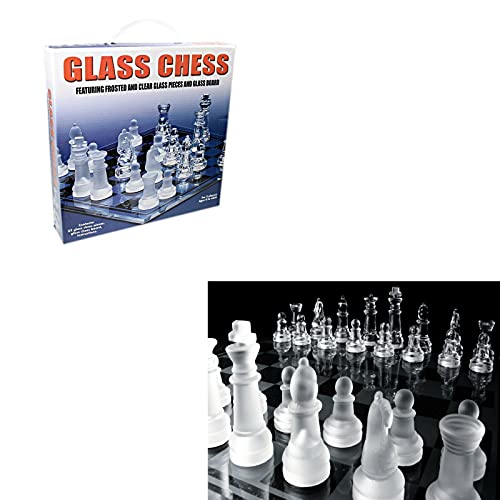 CRYSTAL CROWN Juego de ajedrez Juego de tablero de cristal | Tablero de ajedrez tradicional