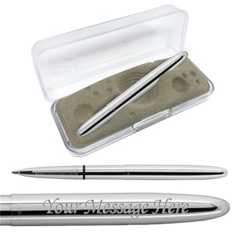 Fisher Space Pen - Bolígrafo de bola (cromado, grabado personalizado)