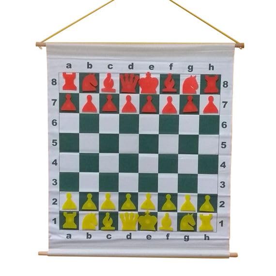 Mural de ajedrez Enrollable magnético, Ideal para Aficionados y Clubes, Tablero de ajedrez y Piezas de ajedrez para niños y Adultos, Conjunto de ajedrez, Juego de Ajedrez