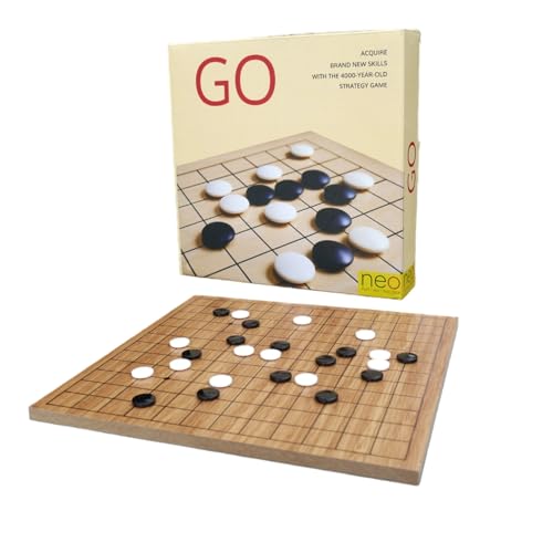 GO Game Set 22,5 x 22,5 cm Tablero de madera de color bambú ingeniería 14 mm diámetro doble lente convexa piezas en forma de piezas
