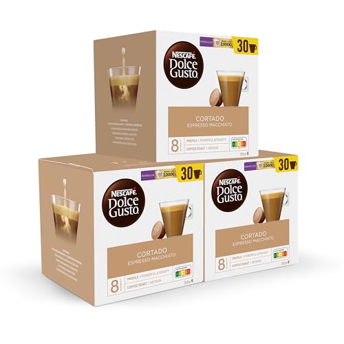 NESCAFÉ Dolce Gusto Cortado, 90 cápsulas, Notas a almendra tostada (3 pack x 30 )