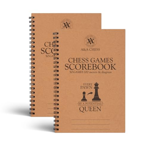 A&A Libreta de notas de ajedrez ：Chess Notation Pad, 50 Games Sheets 100 Moves to Track and Record