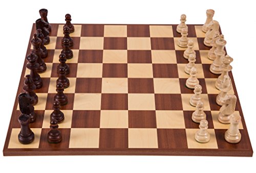 Square - Profesional Ajedrez de Madera Nº 6 - Europa - Tablero de ajedrez + Figuras - Staunton 6