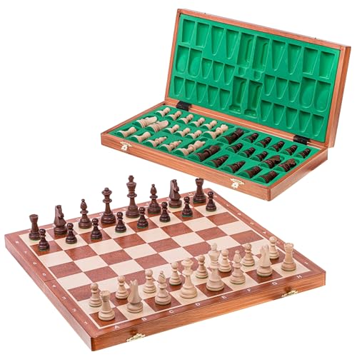 Square - Ajedrez de Madera Nº 6 - Caoba - Tablero de ajedrez + Staunton 6