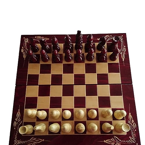 Nuevo juego de ajedrez rojo, damas, backgammon, pieza de ajedrez de madera, caja de ajedrez 38x38cm, juego de ajedrez de madera, borradores, juego educativo, regalo