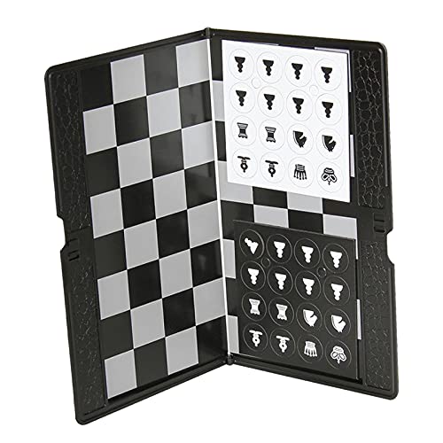 F Fityle Mini de ajedrez Plegable Cartera portátil de Bolsillo s de Tablero de ajedrez para Viajes