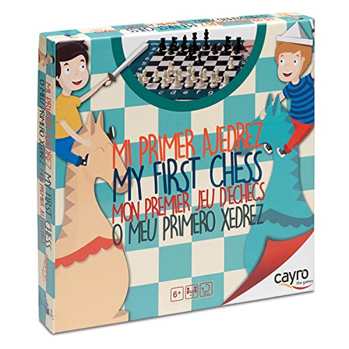 Cayro - Mi Primer Ajedrez - Modelo Infantil - + 6 - Juegos de Mesa para Niños y Adultos - Tablero Plegable - Ideal para Aprender a Jugar - 2 Jugadores