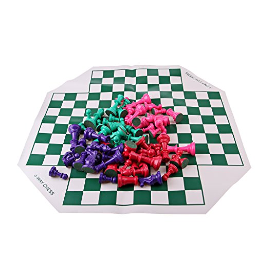 de Chessman y Ajedrez 4 Jugadores Picnic Pasatiempos Niños y Jóvenes