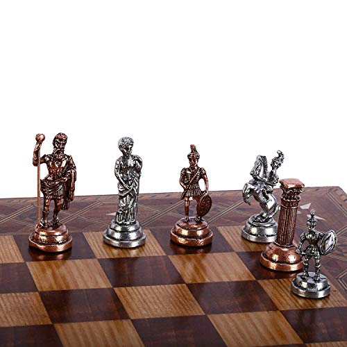 GiftHome (Solo piezas de ajedrez) Figuras romanas de cobre antiguas hechas a mano piezas de ajedrez frescas King 2.8 (tablero no incluido)