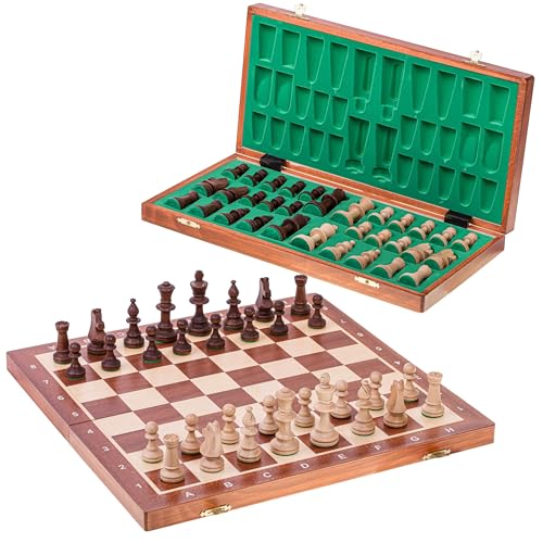 Square - Ajedrez de Madera Nº 5 - Caoba - Tablero de ajedrez + Staunton 5