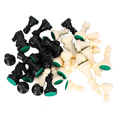 Keenso Juego Completo de Ajedrez, 32 Piezas Ajedrez de Plástico (Medio-64 mm) Figuras de ajedrez sin Tablero