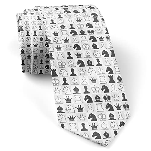 Hongfacai Corbatas de hombre Business Corbata para hombre Piezas de ajedrez Corbata de moda para hombre, corbata delgada delgada, corbata para hombre, Navidad, boda, negocios, fiesta Formal