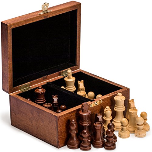 De Piezas ajedrez para torneos Staunton núm. 4 Husaria, con 2 Reinas adicionales y Caja de Madera, Reyes de 76 millimetro