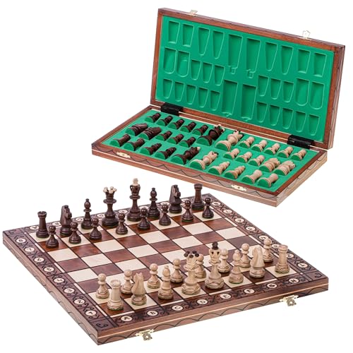 Ajedrez de Madera - CONSUL Lux - 48 x 48 cm - Piezas de ajedrez & Tablero de ajedrez