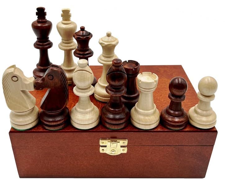 SZACHY-SZAFRANIEC - Juego de ajedrez – Torneo Staunton 7 – Baúl plegable |22 x 15 x 7 cm | de madera y 32 piezas de ajedrez Staunton 7 - Juego de ajedrez