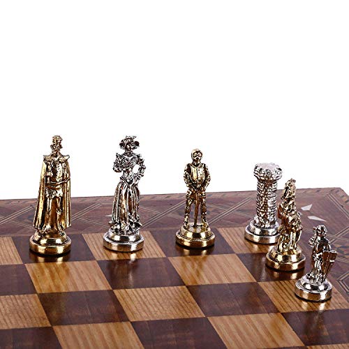 GiftHome (sólo Piezas de ajedrez Medieval del ejército británico Hecho a Mano Piezas de ajedrez de Metal King 2.5 Inc (Tablero no Incluido)