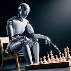androide jugando al ajedrez