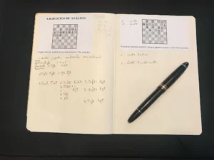 libreta de anotaciones ajedrez