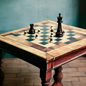 mesa ajedrez antigua