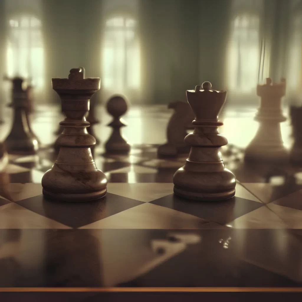 mesa de ajedrez de mármol