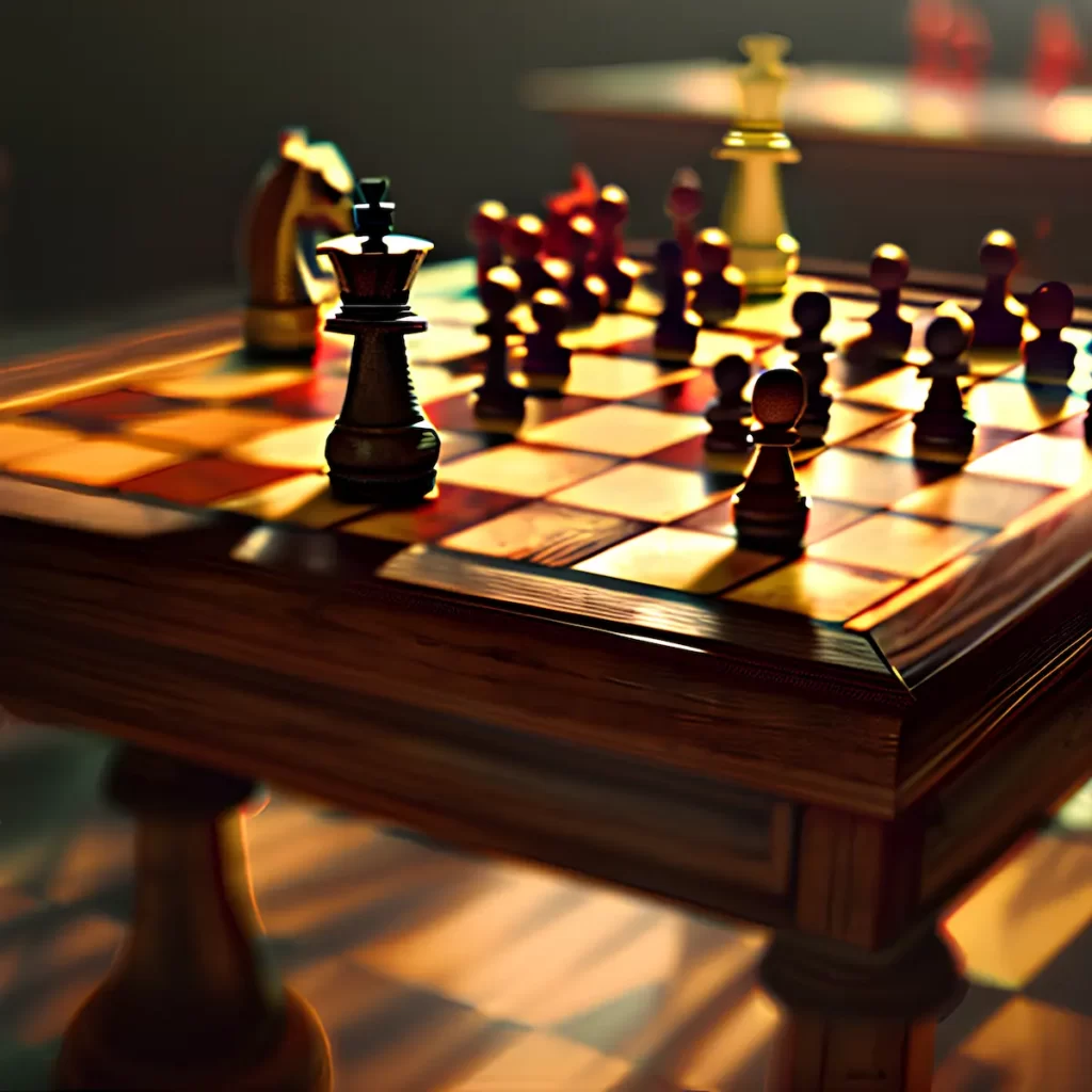 mesa de ajedrez de madera