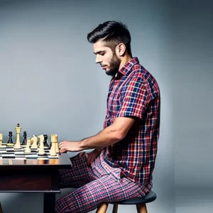pantalón ajedrez hombre